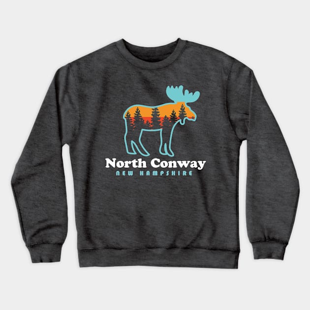 North Conway New Hampshire Moose Mountains Crewneck Sweatshirt by PodDesignShop